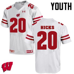 #20 Faion Hicks Wisconsin Youth Official Jersey White