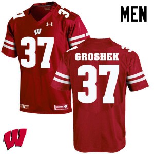 #14 Garrett Groshek Wisconsin Men University Jerseys Red