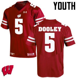 #5 Garret Dooley University of Wisconsin Youth Official Jersey Red