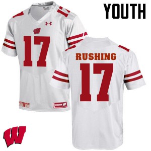 #17 George Rushing Wisconsin Youth NCAA Jerseys White