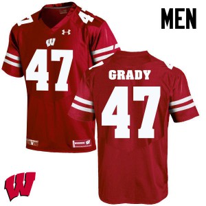#47 Griffin Grady Wisconsin Men College Jersey Red