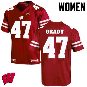 #47 Griffin Grady Wisconsin Badgers Women Embroidery Jersey Red