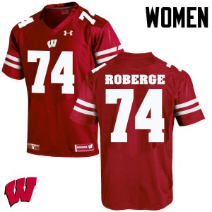 #74 Gunnar Roberge UW Women Embroidery Jersey Red