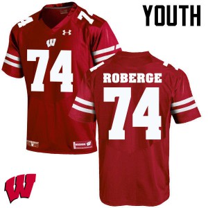 #74 Gunnar Roberge Badgers Youth Football Jersey Red