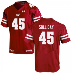 #45 Garrison Solliday Badgers Men College Jerseys Red