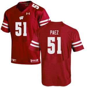 #51 Gio Paez Wisconsin Badgers Men High School Jersey Red