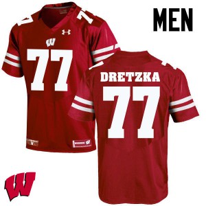#77 Ian Dretzka Badgers Men Alumni Jerseys Red