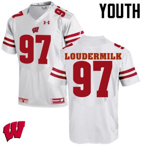 #97 Isaiahh Loudermilk University of Wisconsin Youth Stitch Jerseys White