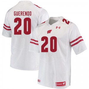 #20 Isaac Guerendo University of Wisconsin Men Stitched Jerseys White