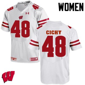 #48 Jack Cichy University of Wisconsin Women Stitch Jersey White