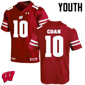 #10 Jack Coan Wisconsin Youth Football Jerseys Red