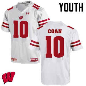 #10 Jack Coan Wisconsin Youth Football Jersey White