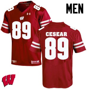 #89 Jacob Cesear Wisconsin Men Stitch Jerseys Red