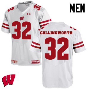 #32 Jake Collinsworth Wisconsin Men NCAA Jerseys White