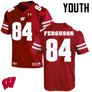 #84 Jake Ferguson University of Wisconsin Youth Football Jerseys Red