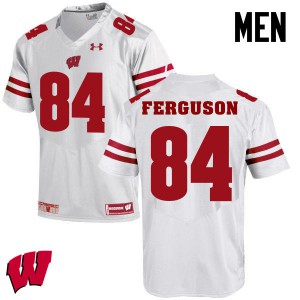 #84 Jake Ferguson University of Wisconsin Men Stitch Jersey White