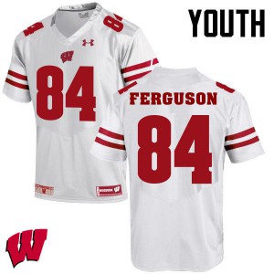 #84 Jake Ferguson Badgers Youth Football Jersey White