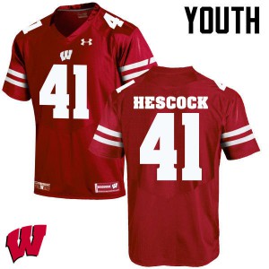 #41 Jake Hescock Badgers Youth NCAA Jerseys Red
