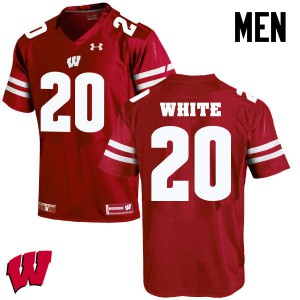 #20 James White Badgers Men Stitched Jersey Red