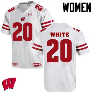 #20 James White Wisconsin Women Embroidery Jersey White