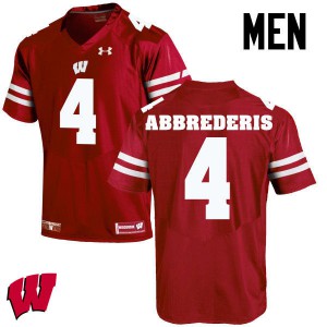 #4 Jared Abbrederis Wisconsin Badgers Men Official Jerseys Red