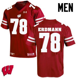 #78 Jason Erdmann Wisconsin Men College Jersey Red