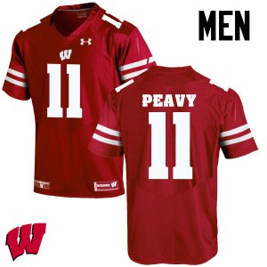 #11 Jazz Peavy Badgers Men Player Jersey Red