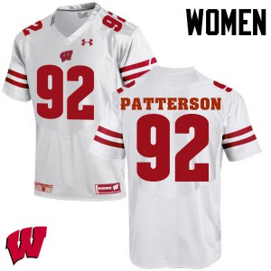#92 Jeremy Patterson University of Wisconsin Women Official Jerseys White