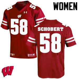 #58 Joe Schobert Wisconsin Badgers Women College Jerseys Red