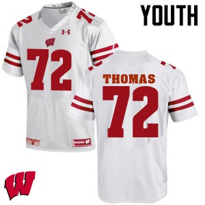 #72 Joe Thomas University of Wisconsin Youth Player Jersey White