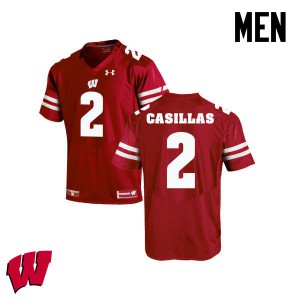 #2 Jonathan Casillas University of Wisconsin Men High School Jerseys Red