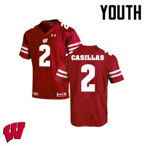 #2 Jonathan Casillas University of Wisconsin Youth Stitch Jerseys Red