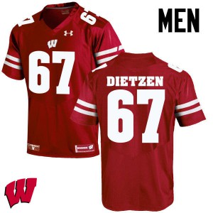 #67 Jon Dietzen University of Wisconsin Men College Jerseys Red