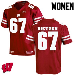 #67 Jon Dietzen UW Women Stitch Jersey Red