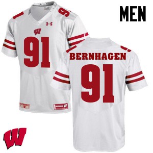 #91 Josh Bernhagen University of Wisconsin Men Embroidery Jerseys White