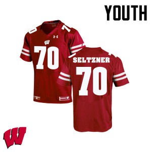 #70 Josh Seltzner University of Wisconsin Youth Official Jersey Red