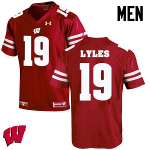 #19 Kare Lyles University of Wisconsin Men Stitched Jerseys Red