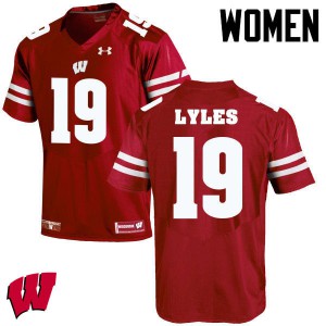 #9 Kare Lyles Wisconsin Women Embroidery Jerseys Red