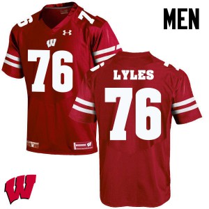 #76 Kayden Lyles Wisconsin Badgers Men Stitched Jersey Red