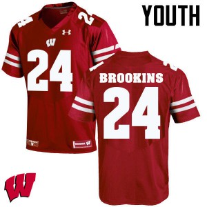 #24 Keelon Brookins UW Youth Official Jersey Red