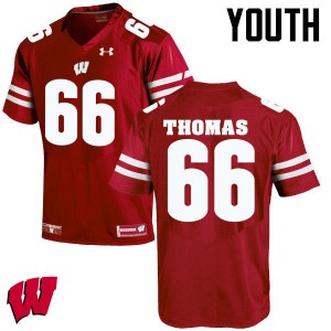 #66 Kelly Thomas Wisconsin Youth Stitch Jerseys Red