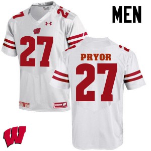 #27 Kendrick Pryor Wisconsin Men Player Jersey White