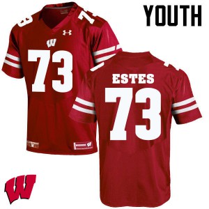 #73 Kevin Estes Wisconsin Youth College Jersey Red
