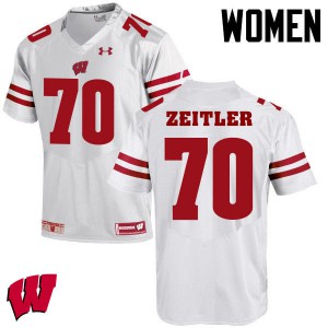 #70 Kevin Zeitler Wisconsin Women Player Jerseys White