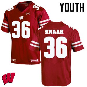 #36 Kobe Knaak UW Youth Player Jersey Red