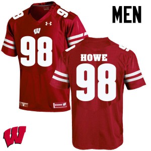 #98 Kraig Howe Wisconsin Badgers Men Football Jerseys Red