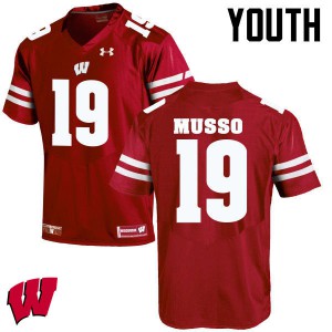 #19 Leo Musso Wisconsin Youth Embroidery Jersey Red
