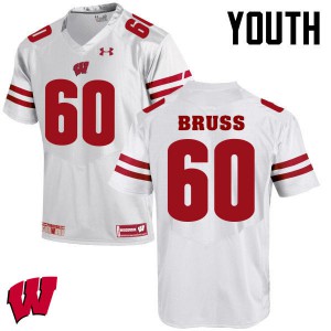 #60 Logan Bruss University of Wisconsin Youth College Jerseys White