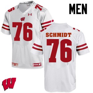 #76 Logan Schmidt University of Wisconsin Men Stitch Jerseys White
