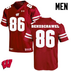 #86 Luke Benzschawel Badgers Men University Jersey Red
